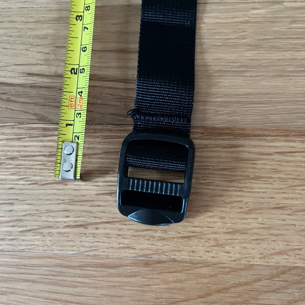 EUC, Black webbing belt, 47"L, 1"w